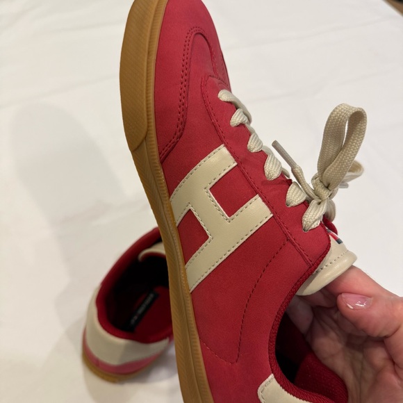 Tommy Hilfiger Red Maisie Leather Sneakers | Gum Sole | Size 8.5 - Picture 6 of 9